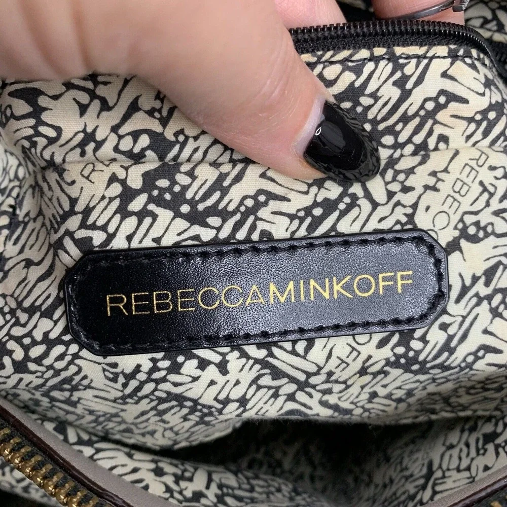 Rebecca Minkoff Amorous Satchel Bright Pink Gray Leather Bag Crossbody Strap
